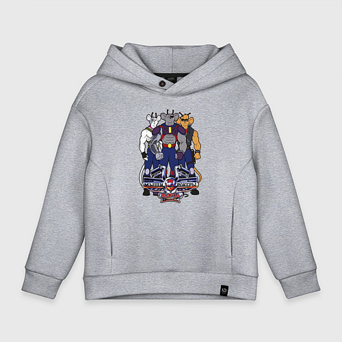 Детское худи оверсайз Мыши рокеры с марса - все / Меланж – фото 1