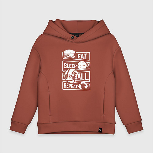 Детское худи оверсайз Волейбольный день / Кирпичный – фото 1