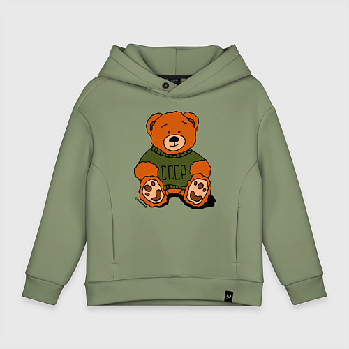 Детское худи оверсайз Мишка родом из СССР / Авокадо – фото 1