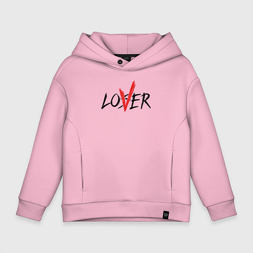 Детское худи оверсайз Loser lover / Светло-розовый – фото 1