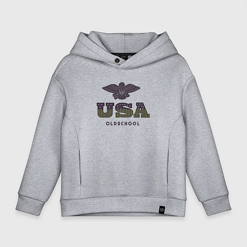 Детское худи оверсайз USA Oldschool / Меланж – фото 1