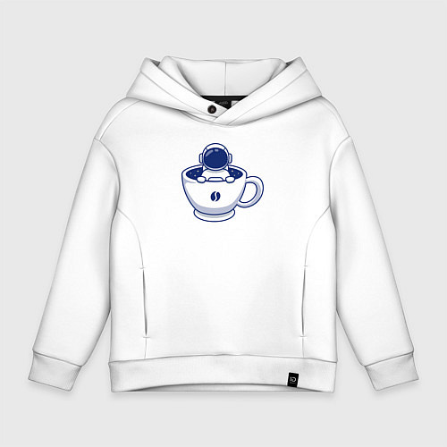 Детское худи оверсайз Кофе из космоса / Белый – фото 1
