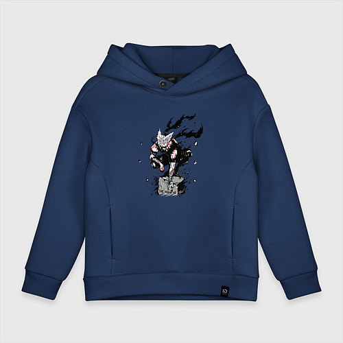 Детское худи оверсайз Гароу антигерой / Тёмно-синий – фото 1