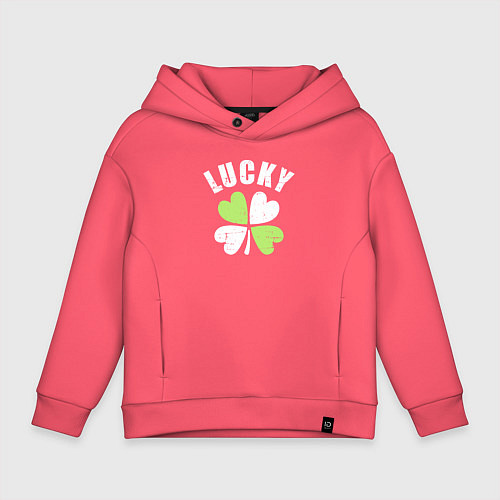 Детское худи оверсайз Lucky day / Коралловый – фото 1