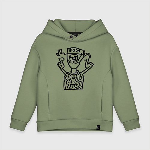 Детское худи оверсайз Ботаник очкарик / Авокадо – фото 1