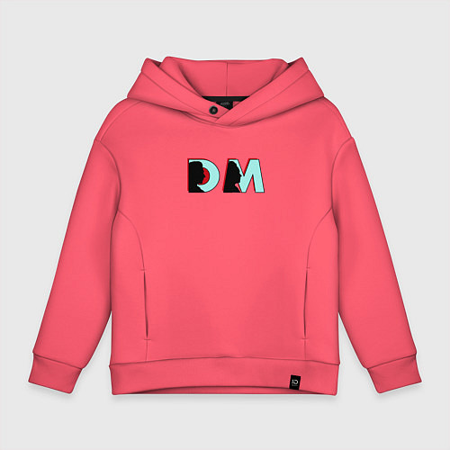 Детское худи оверсайз Depeche Mode - DM logo / Коралловый – фото 1