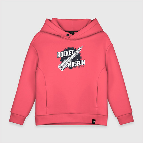 Детское худи оверсайз Музей ракет / Коралловый – фото 1