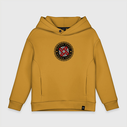 Детское худи оверсайз Славянский оберег колядник / Горчичный – фото 1
