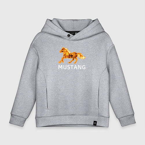 Детское худи оверсайз Mustang firely art / Меланж – фото 1