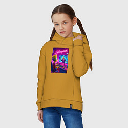 Толстовка оверсайз детская Gamer Bart - cyberpunk, цвет: горчичный — фото 2