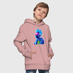 Толстовка оверсайз детская Cyberpunks not dead - Homer Simpson, цвет: пыльно-розовый — фото 2