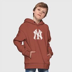 Толстовка оверсайз детская New York yankees - baseball logo, цвет: кирпичный — фото 2