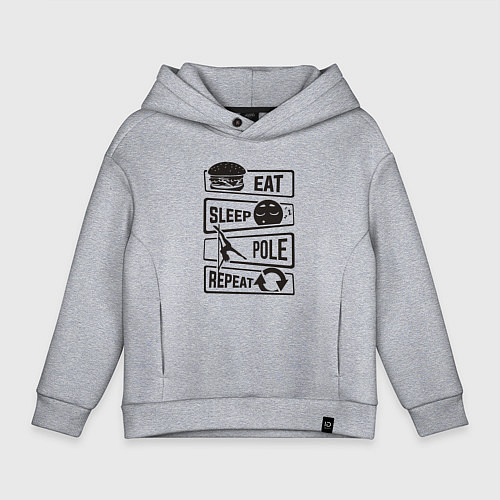 Детское худи оверсайз Есть спать пилон / Меланж – фото 1