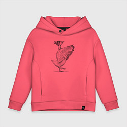 Детское худи оверсайз Гусь в зимней шапке