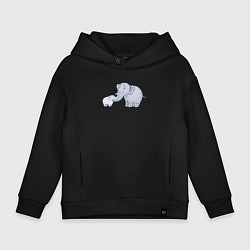 Детское худи оверсайз Слониха со слоненком