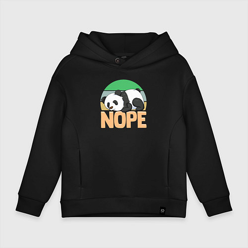 Детское худи оверсайз Panda nope / Черный – фото 1