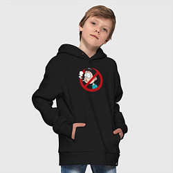 Толстовка оверсайз детская No smoking boy, цвет: черный — фото 2