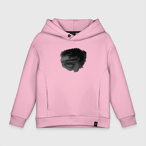 Детское худи оверсайз Черные глаза / Светло-розовый – фото 1