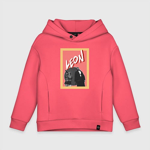 Детское худи оверсайз Арт по фильму Леон / Коралловый – фото 1