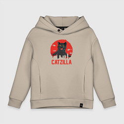 Толстовка оверсайз детская Catzilla, цвет: миндальный