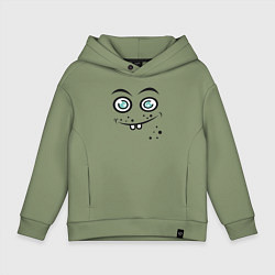 Толстовка оверсайз детская Funny emoji, цвет: авокадо
