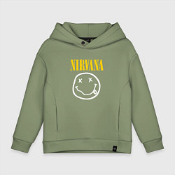 Толстовка оверсайз детская Nirvana original, цвет: авокадо