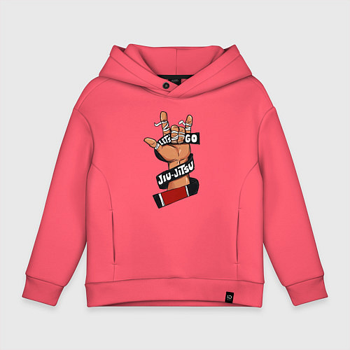 Детское худи оверсайз Джиу-джитсу вперед / Коралловый – фото 1
