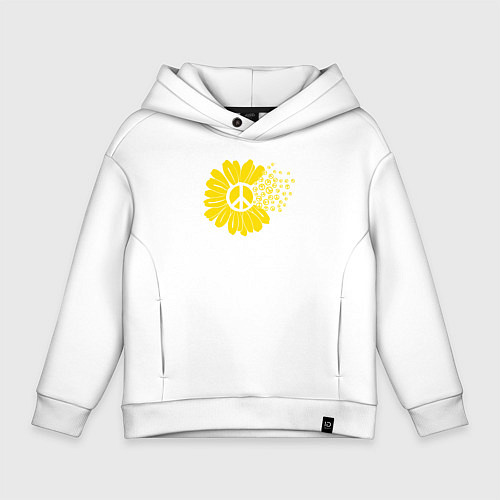 Детское худи оверсайз Цветок мира / Белый – фото 1