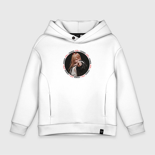Детское худи оверсайз Пауэр - охотница на демонов / Белый – фото 1