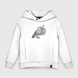 Толстовка оверсайз детская Bird song, цвет: белый
