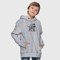 Толстовка оверсайз детская Слененок модный, цвет: меланж — фото 2