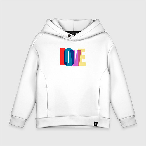 Детское худи оверсайз Наложенный love / Белый – фото 1