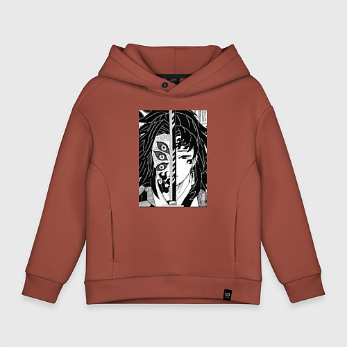 Детское худи оверсайз Клинок рассекающий демонов Ериичи Цугикуни Кокушиб / Кирпичный – фото 1