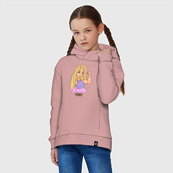 Толстовка оверсайз детская Barbie power, цвет: пыльно-розовый — фото 2