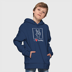 Толстовка оверсайз детская I love bunny, цвет: тёмно-синий — фото 2