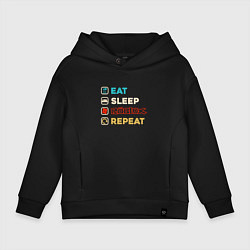 Детское худи оверсайз Eat sleep roblox repeat art