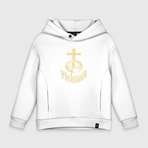 Детское худи оверсайз Вивьен стиль скипетр золотой / Белый – фото 1