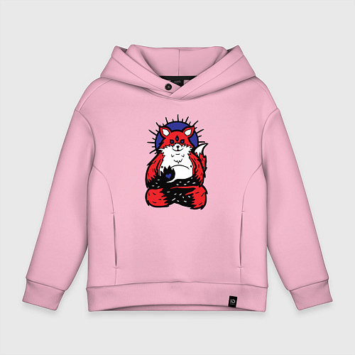 Детское худи оверсайз Fox relax / Светло-розовый – фото 1