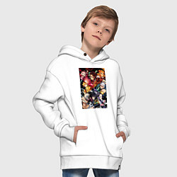 Толстовка оверсайз детская Тандзиро Камадо Дзэнъицу Агацума, цвет: белый — фото 2