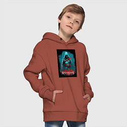 Толстовка оверсайз детская Assassins creed тайные секреты, цвет: кирпичный — фото 2