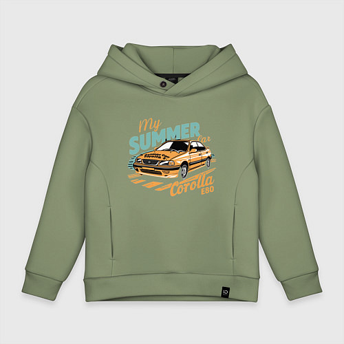 Детское худи оверсайз My Summer Car Toyota Corolla / Авокадо – фото 1