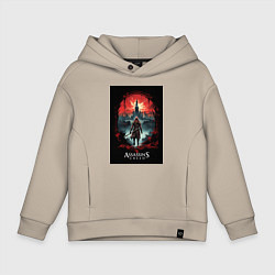 Толстовка оверсайз детская Assassins creed загадочный город, цвет: миндальный