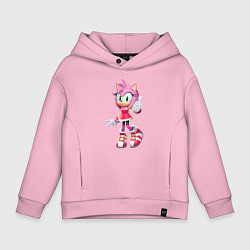 Толстовка оверсайз детская Соник Эми, цвет: светло-розовый
