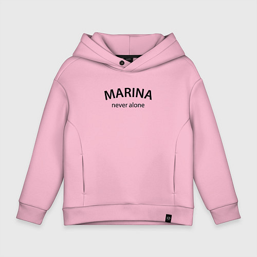 Детское худи оверсайз Marina never alone - motto / Светло-розовый – фото 1