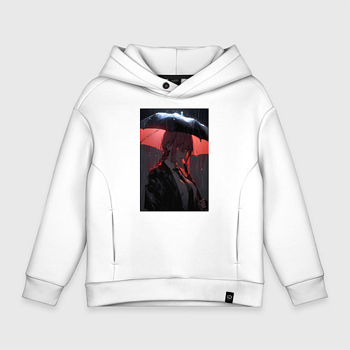 Детское худи оверсайз Человек-бензопила Макима / Белый – фото 1