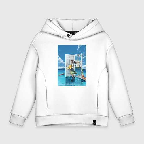Детское худи оверсайз Судзумэ стульчик дайдзин / Белый – фото 1