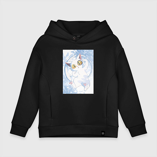 Детское худи оверсайз Судзумэ закрывающая двери Дайджин кот / Черный – фото 1