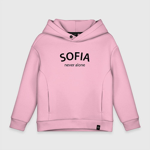 Детское худи оверсайз Sofia never alone - motto / Светло-розовый – фото 1