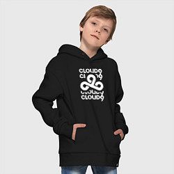 Толстовка оверсайз детская Cloud9 - in logo, цвет: черный — фото 2