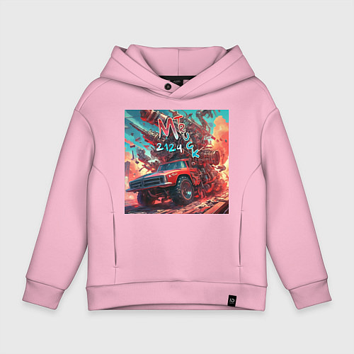 Детское худи оверсайз M Truck 2124 / Светло-розовый – фото 1